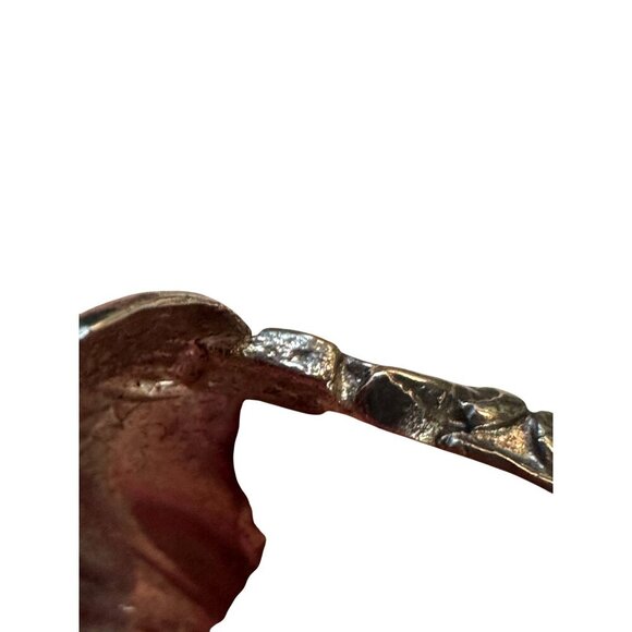 Vintage Silver Shell Vinaigrette Patch Box Ornate Etched Handle Perfume Case - Picture 3 of 12